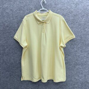 L.L.Bean Women’s Light Yellow Short Sleeve Pique Polo Shirt, Size 3X 100% Cotton